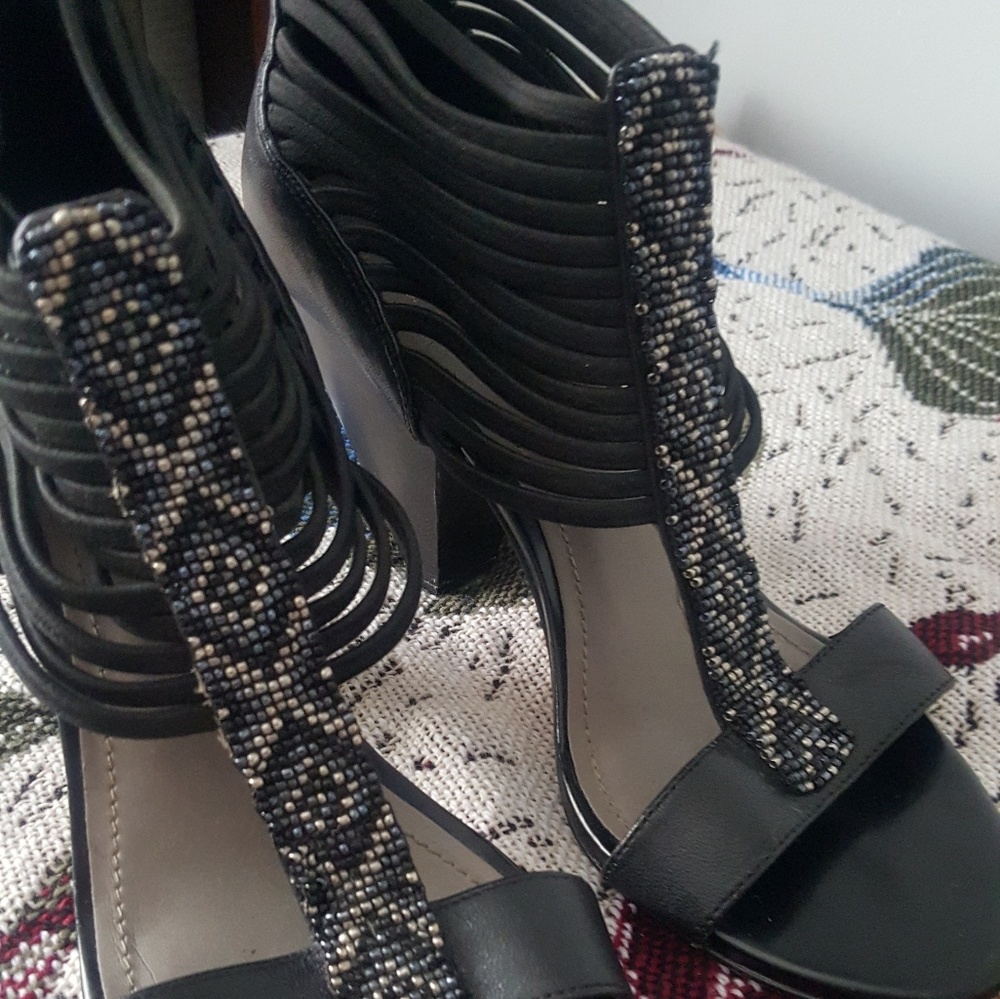 Beaded sandal heel