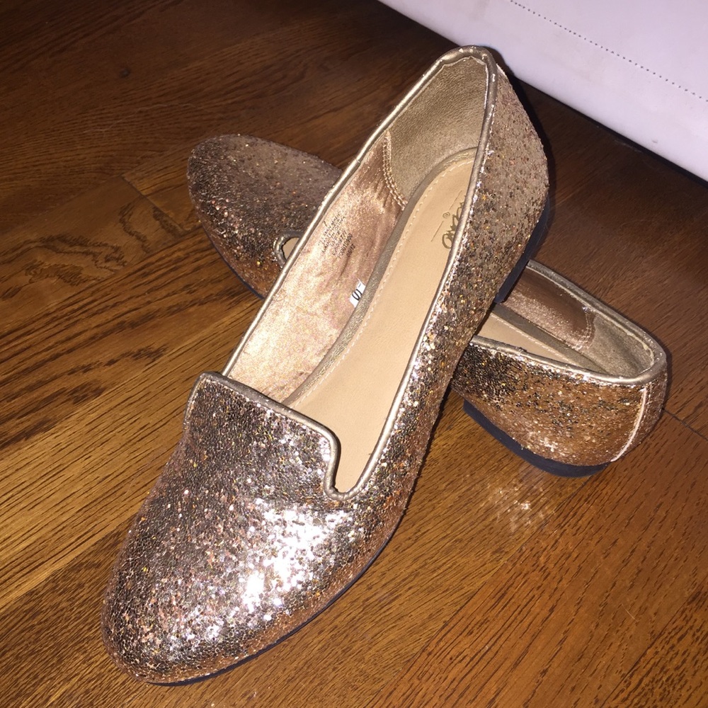 Gold Glitter Flats