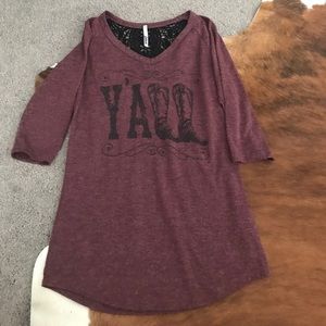 Mid length sleeve t shirt “y’all”