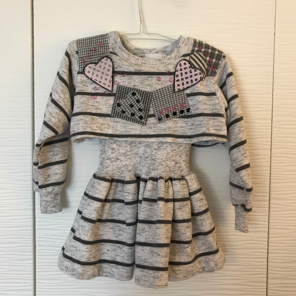 O.L.E. Girls Gray Sweatshirt Crop Top Dress
