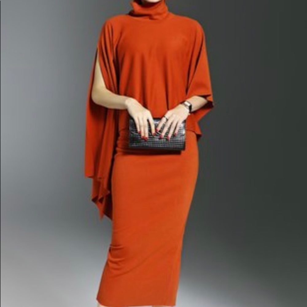 2 piece orange midi