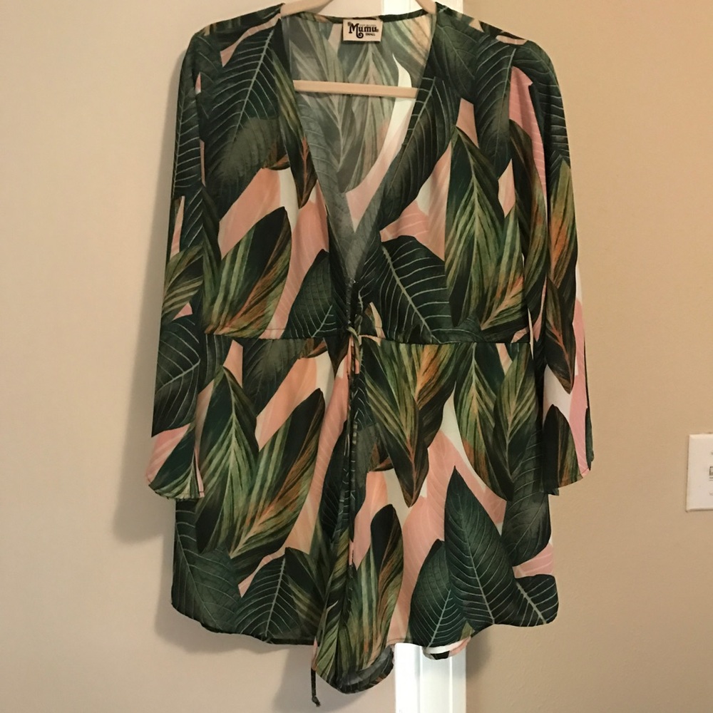 Show Me Your Mimi Roxy Romper Peachy Palms - Picture 2 of 3
