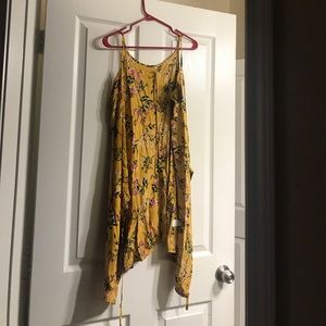 Yellow Floral Wrap Dress