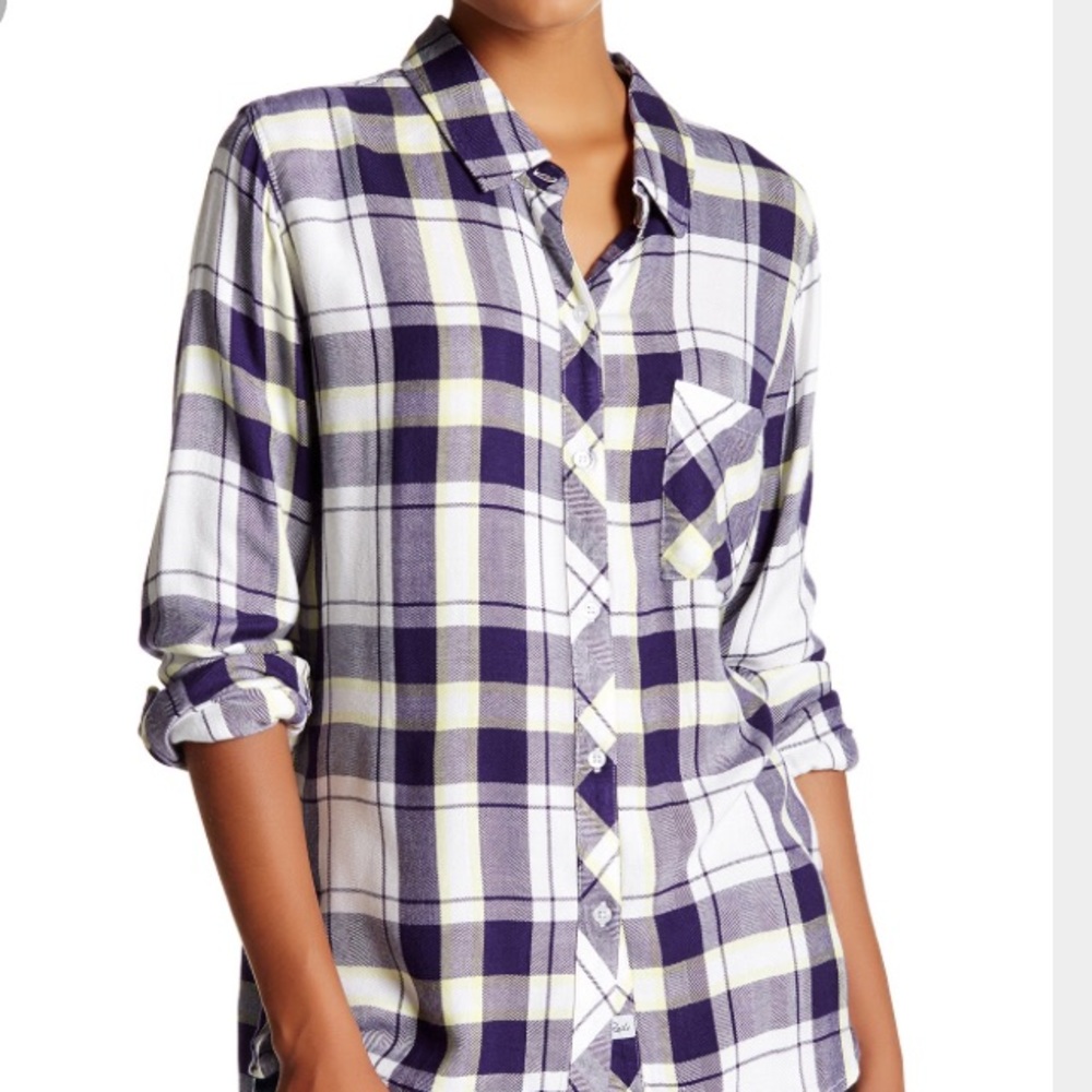 Rails Hunter Plaid Button Up Flannel Top - image 1
