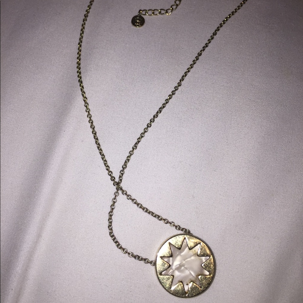 HOH white and gold pendant necklace