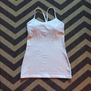 LULULEMON Size 4 white tank with build in bra