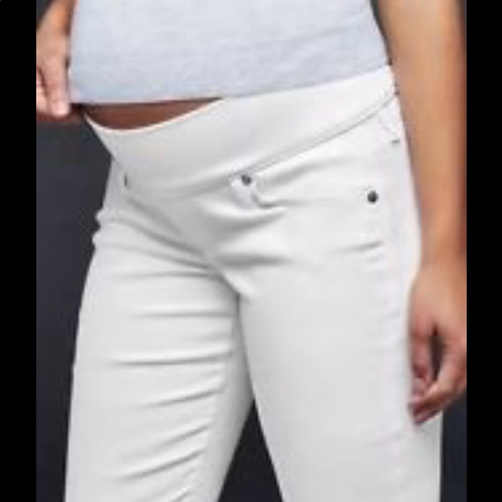 SOLD Gap maternity white long &lean jean pants - Picture 1 of 8