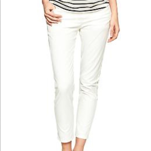 SOLD Gap maternity white long &lean jean pants - Picture 3 of 8
