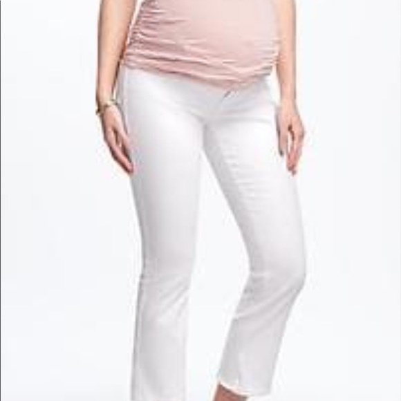 SOLD Gap maternity white long &lean jean pants - Picture 4 of 8