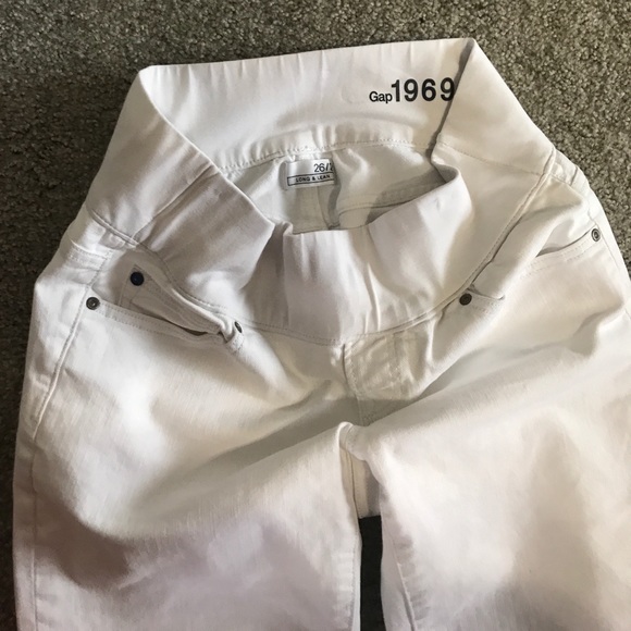 SOLD Gap maternity white long &lean jean pants - Picture 6 of 8