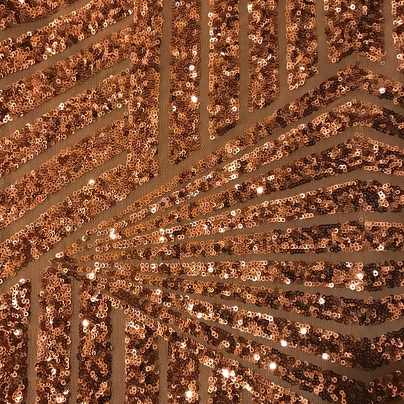 NWOT BCBG MaxAzria Rose Gold Sequin Mesh Dress - Picture 3 of 8