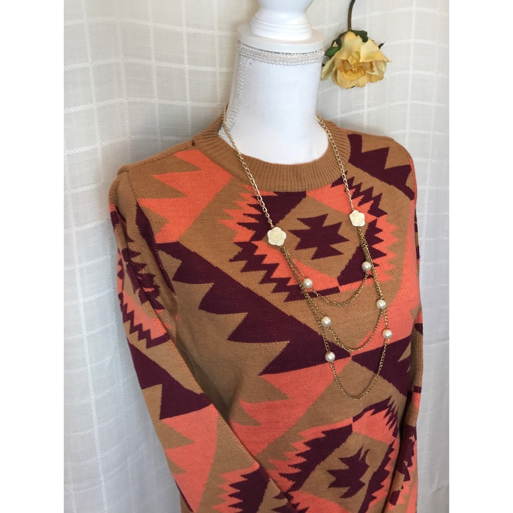 Isabel Lu Indian American Print Sweater (S)