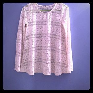 White lace long-sleeve top