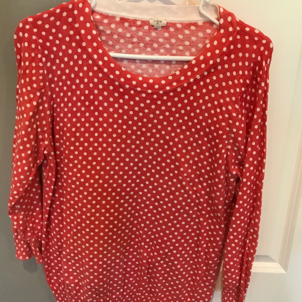Coral polka dot sweater
