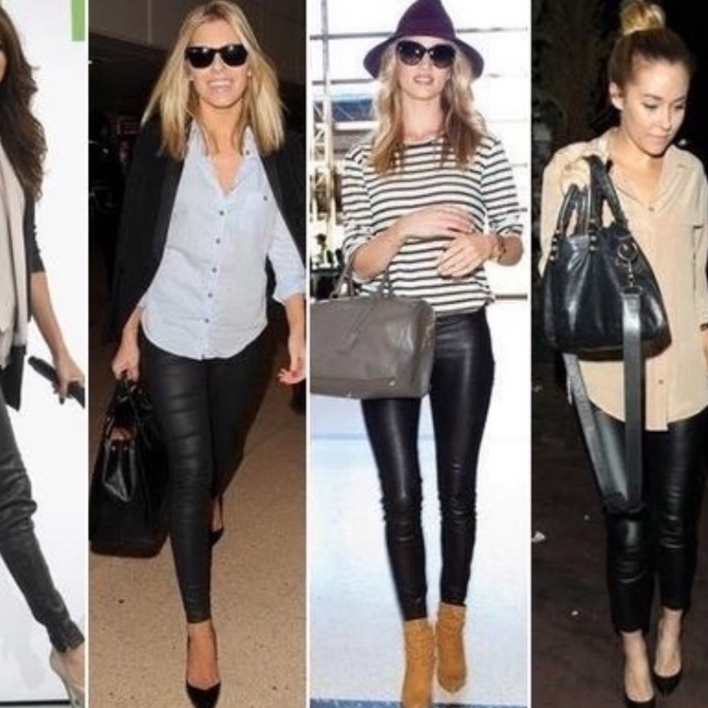 HIGH WAIST Faux Leather Leggings - Picture 2 of 4