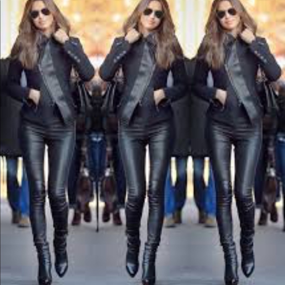 HIGH WAIST Faux Leather Leggings - Picture 4 of 4