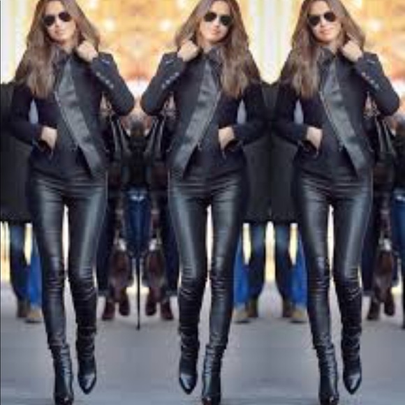 HIGH WAIST Faux Leather Leggings - Picture 4 of 4