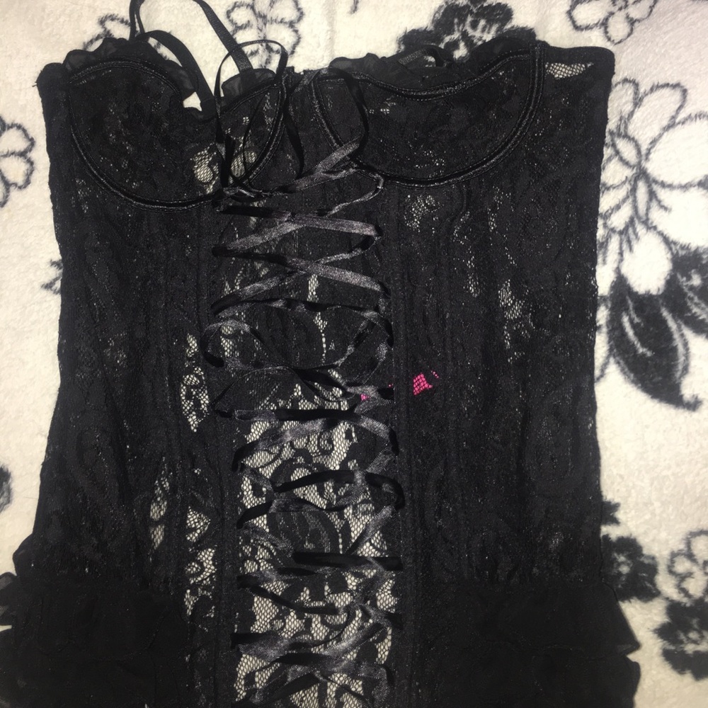 Black corset.