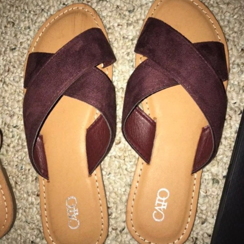 Burgundy sandals