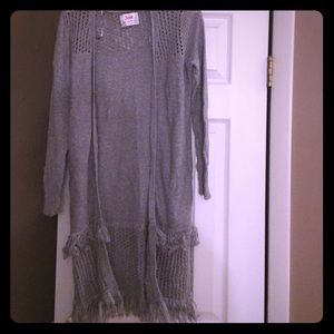 Grey long cardigan Girls size 10 justice