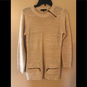 Long Slim Cream Sweater