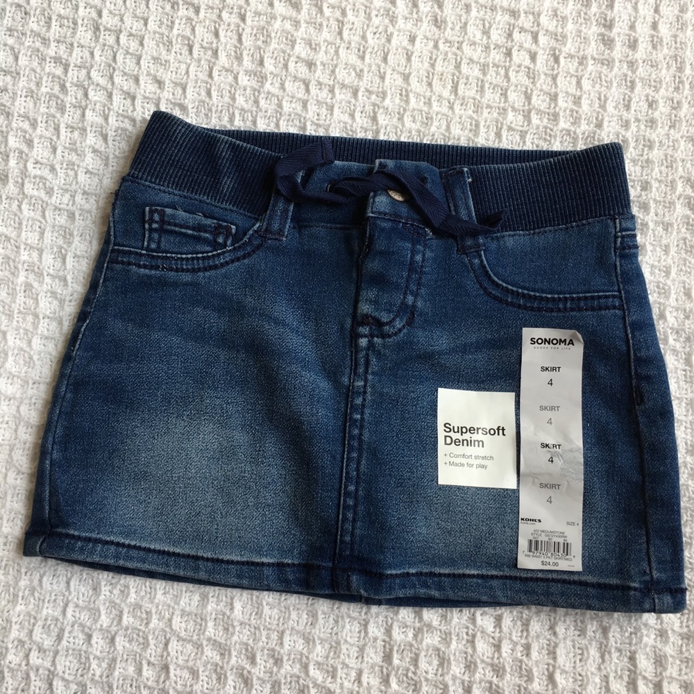 Sonoma Ribbed Waist Jean Skort New - Picture 2 of 6