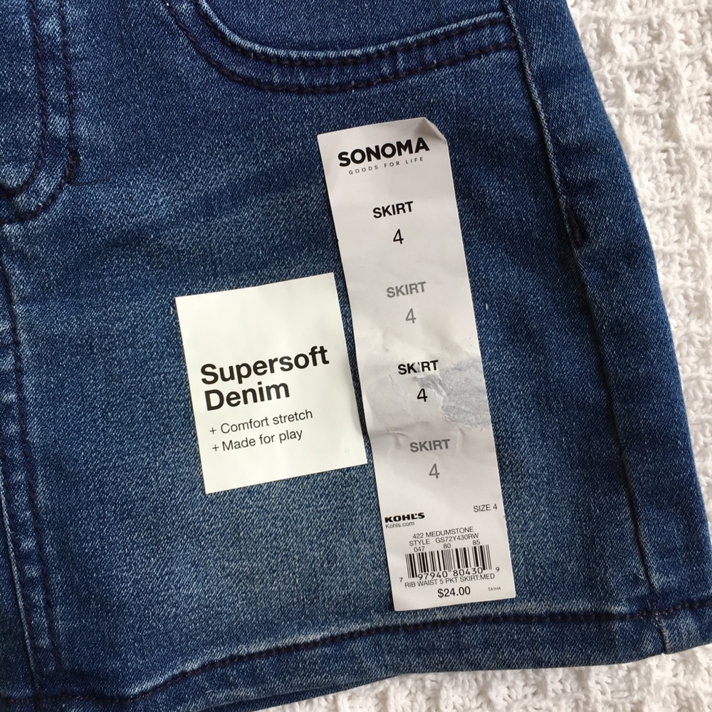Sonoma Ribbed Waist Jean Skort New - Picture 3 of 6