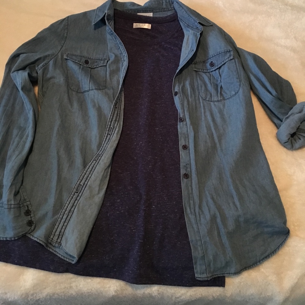 Medium blue chambray shirt
