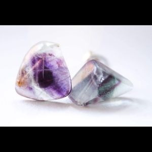 Natural Gemstone Earrings - Fluorite