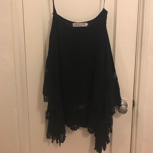 Black over-sized shirt/ mini dress cover up