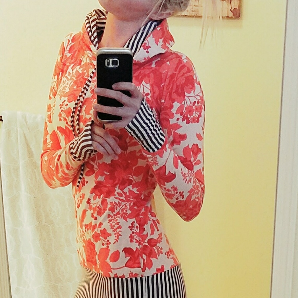 Red/orange floral hoodie