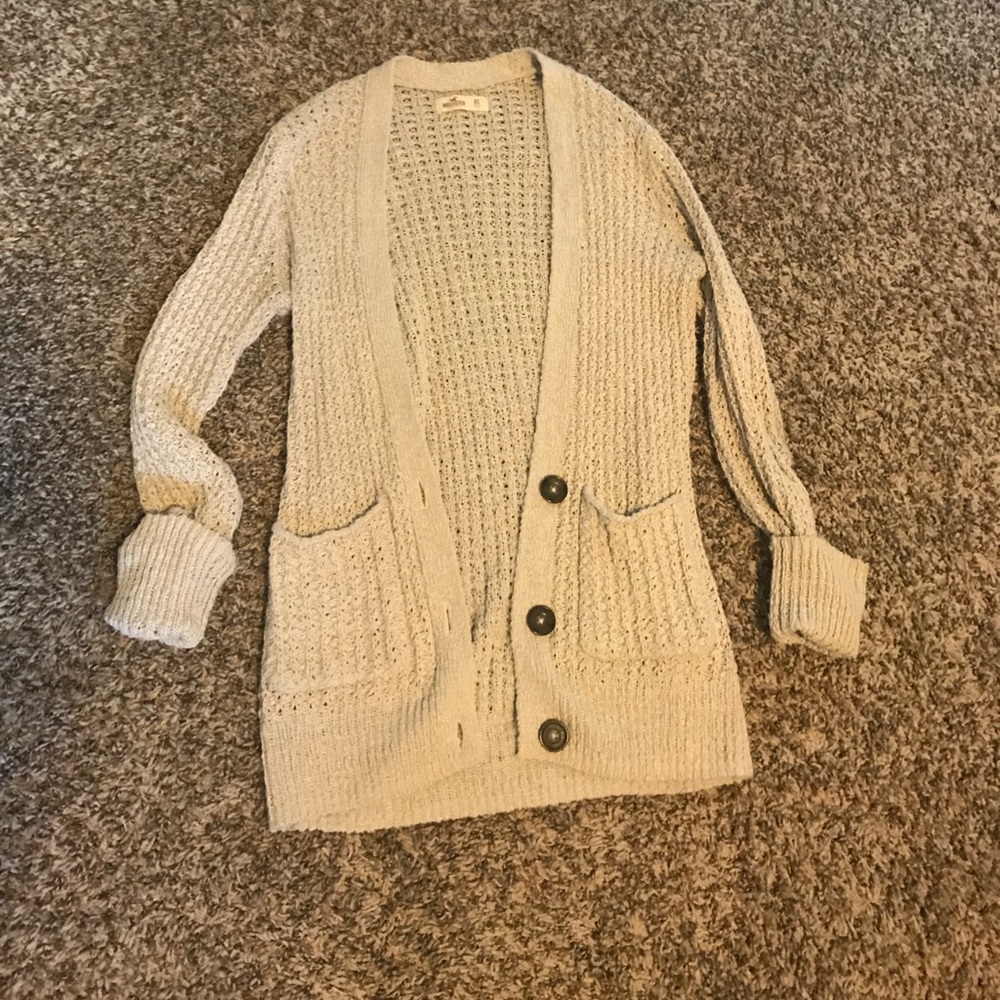 Hollister beige oatmeal Long Oversized Cardigan xs