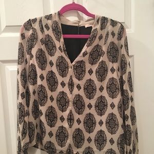 Cream & black blouse