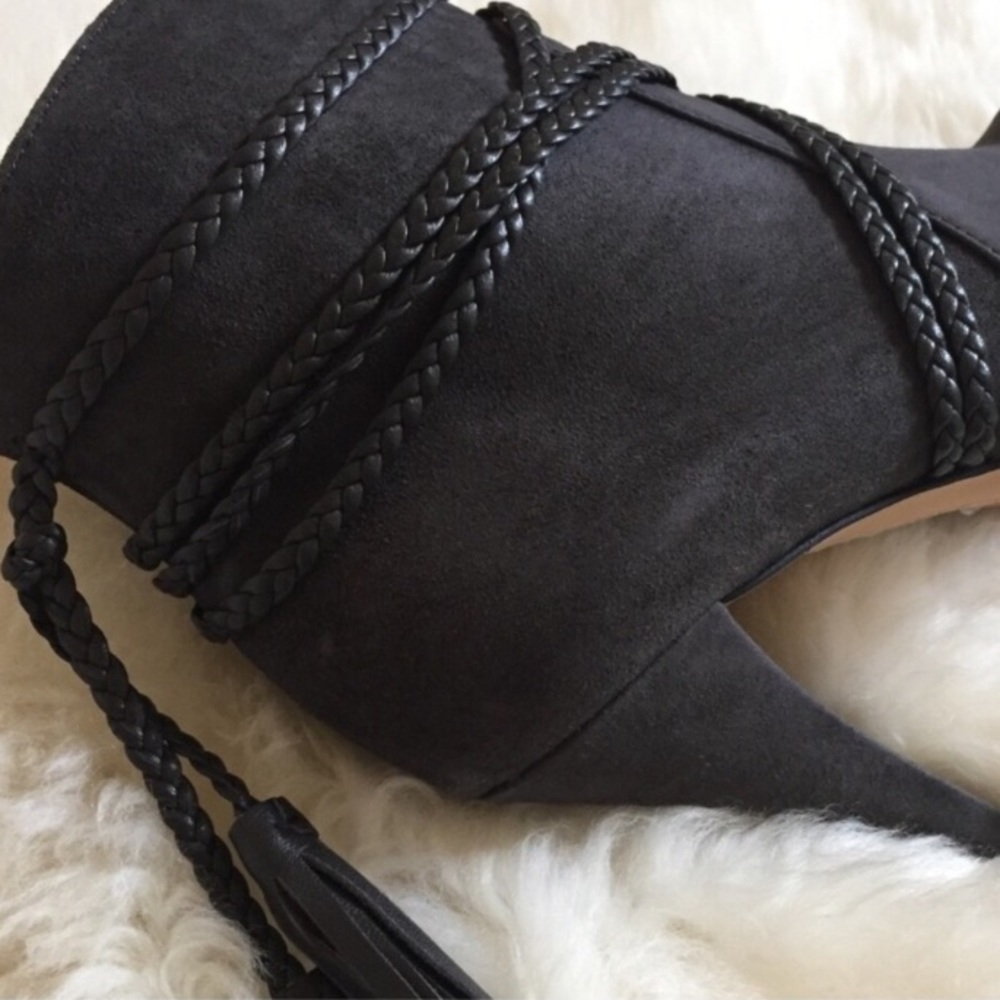 Vince Camuto Charcoal Suede Aston Peep Toe Bootie - Picture 8 of 8