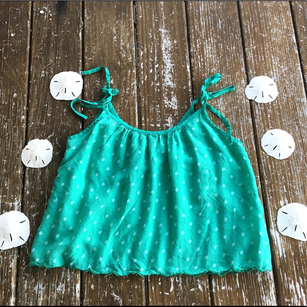 Green Polka Dot Tank Top