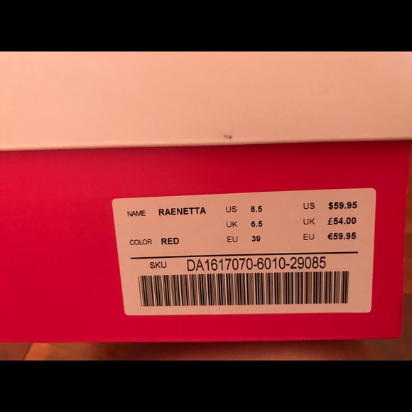 JustFab size 8.5 red lace up stiletto. New in box - Picture 7 of 8