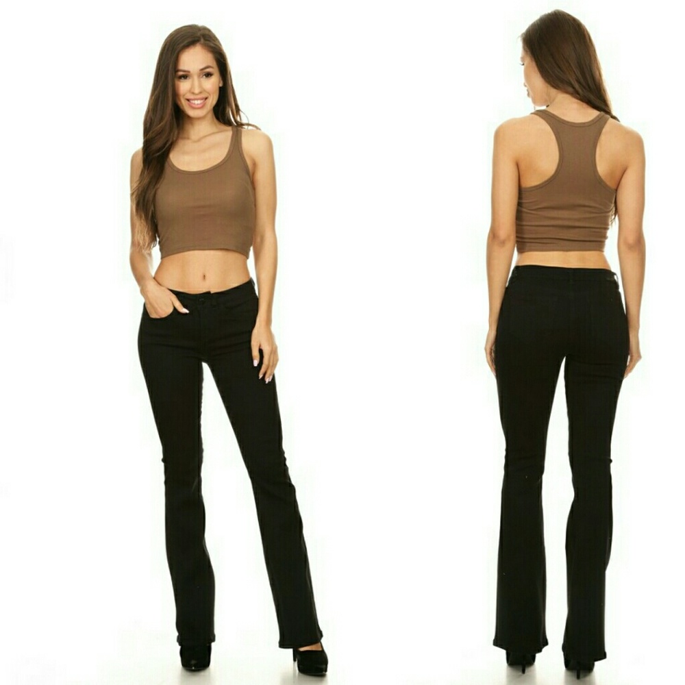 Black flare wide leg jeans