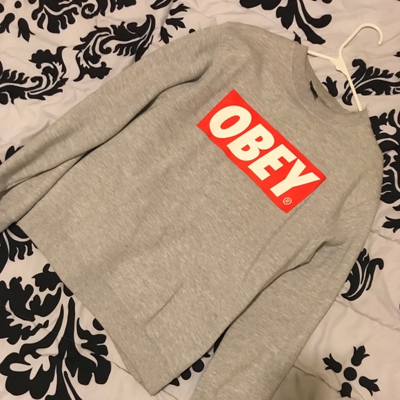 Obey Sweaters - Grey Obey Crewneck, S