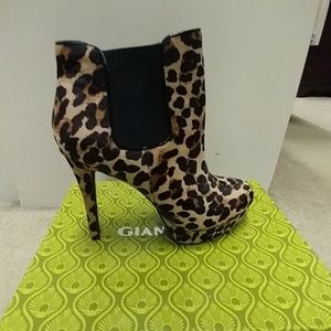 Leopard print booties