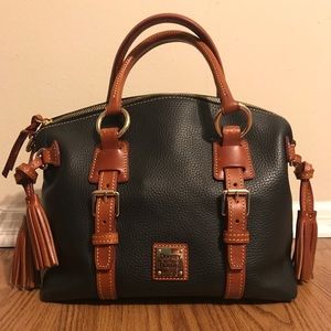 Dooney and Bourne leather satchel, strap included