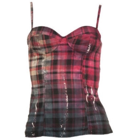 Krush Plaid Bustier Tank - Picture 1 of 1