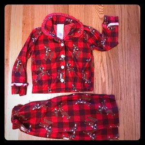 Plaid Rudolph flannel pajamas 24 m