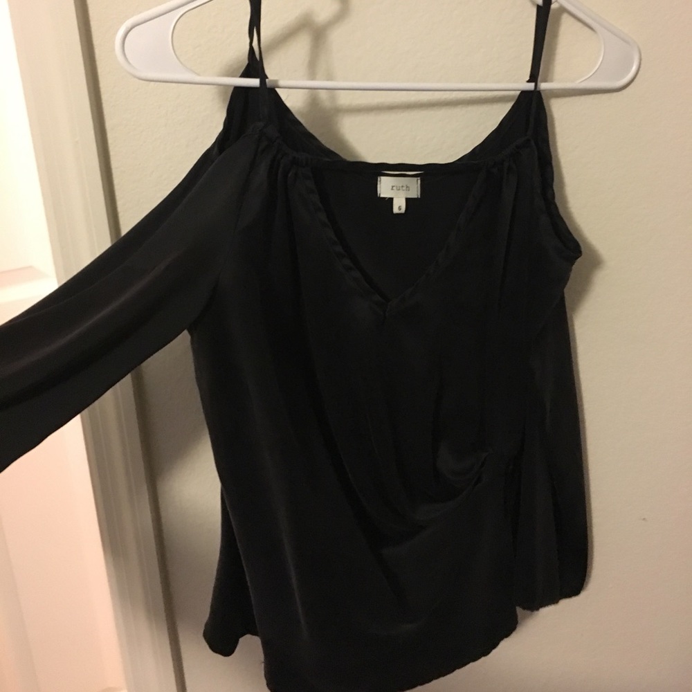 🖤Black Satin Ruth Top🖤