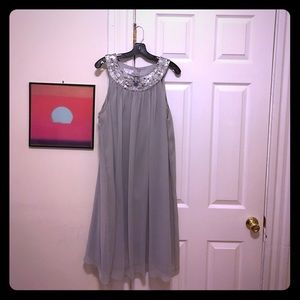 Gray jewel neck dress