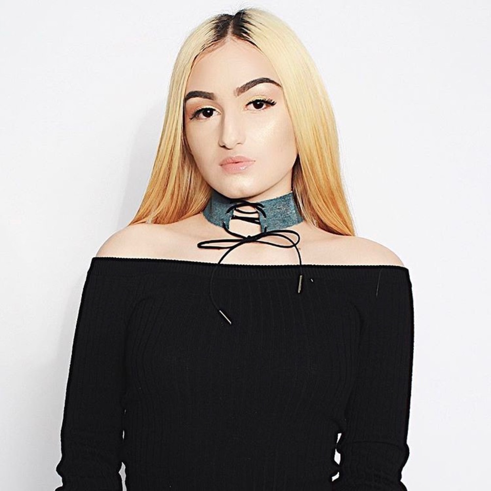 Denim Laceup Choker