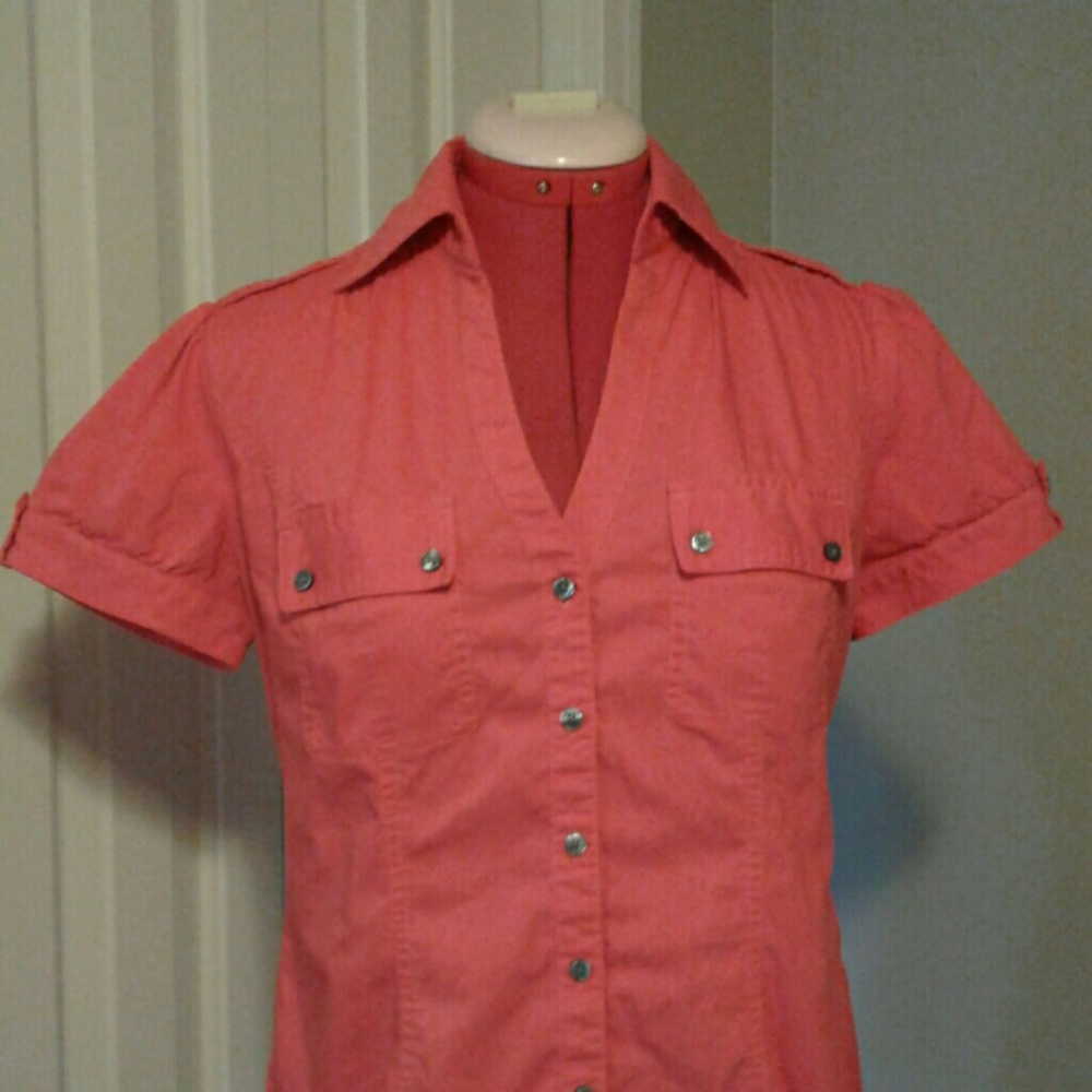 LAST CALL: Express Orange Button-up