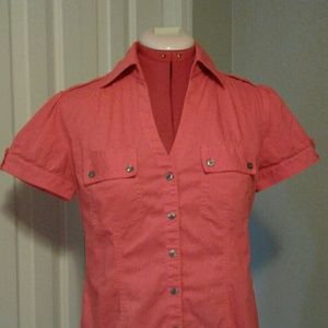 LAST CALL: Express Orange Button-up