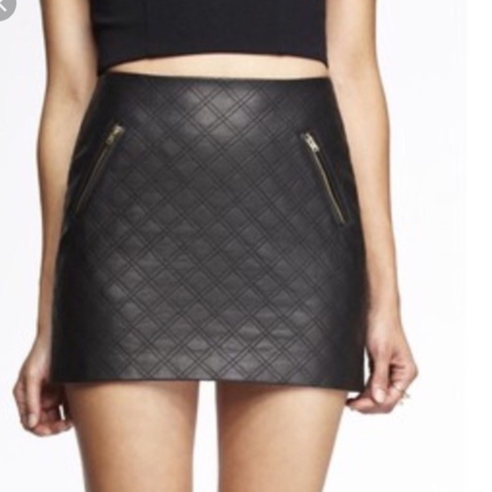 Express faux leather quilted skirt