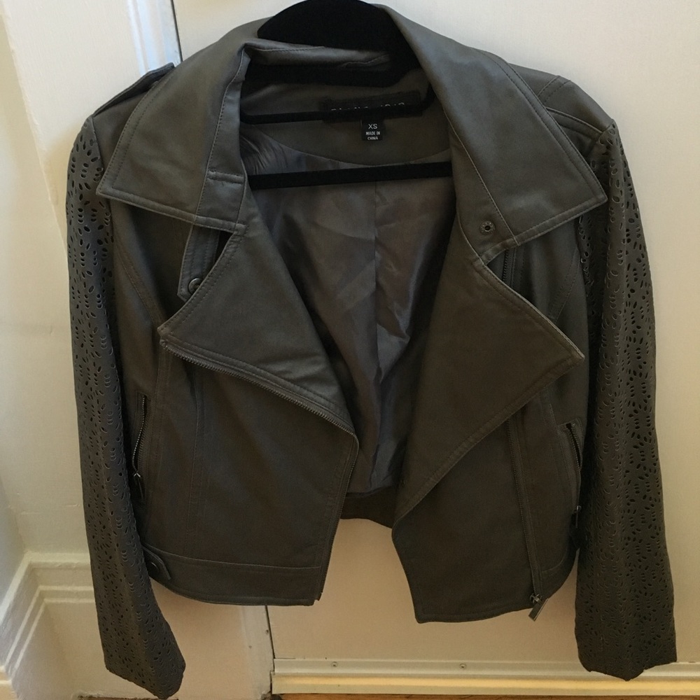 Blanc Noir Faux Leather Jacket