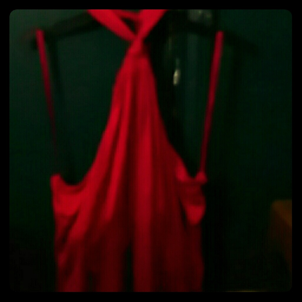 Banana Republic Red Silk Halter